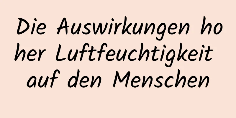 Die Auswirkungen hoher Luftfeuchtigkeit auf den Menschen