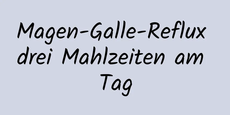 Magen-Galle-Reflux drei Mahlzeiten am Tag