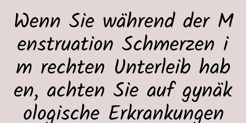 Wenn Sie während der Menstruation Schmerzen im rechten Unterleib haben, achten Sie auf gynäkologische Erkrankungen