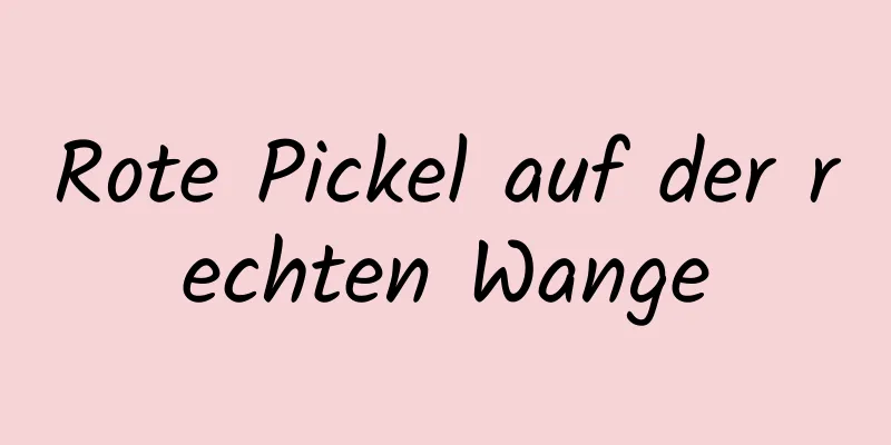 Rote Pickel auf der rechten Wange