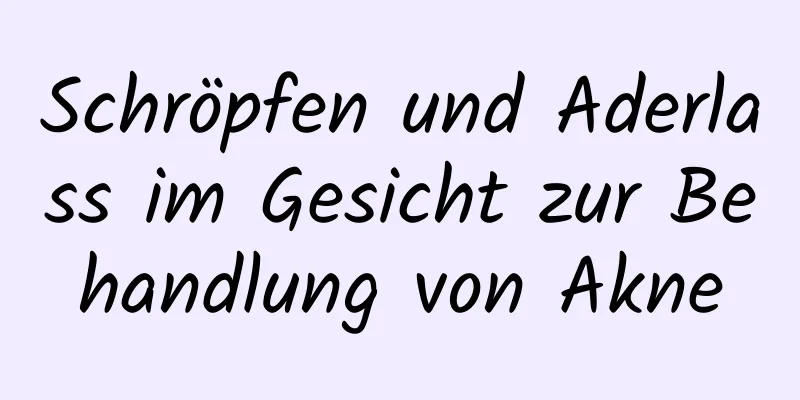 Schröpfen und Aderlass im Gesicht zur Behandlung von Akne