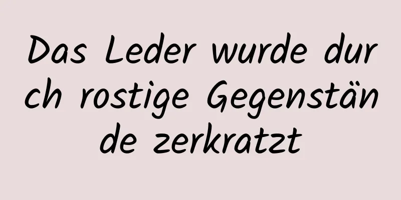 Das Leder wurde durch rostige Gegenstände zerkratzt