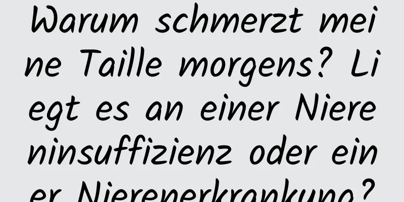 Warum schmerzt meine Taille morgens? Liegt es an einer Niereninsuffizienz oder einer Nierenerkrankung?