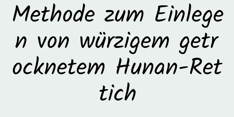 Methode zum Einlegen von würzigem getrocknetem Hunan-Rettich