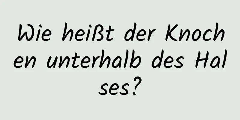 Wie heißt der Knochen unterhalb des Halses?