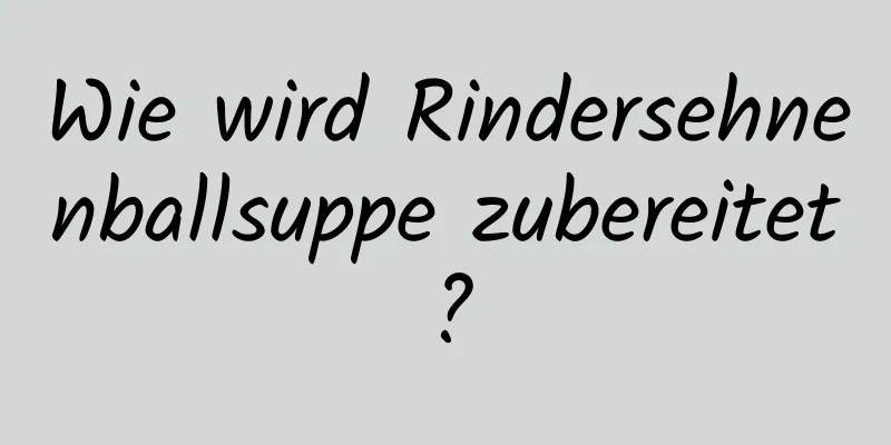 Wie wird Rindersehnenballsuppe zubereitet?