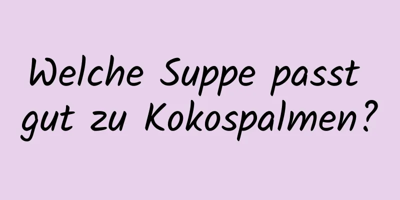 Welche Suppe passt gut zu Kokospalmen?