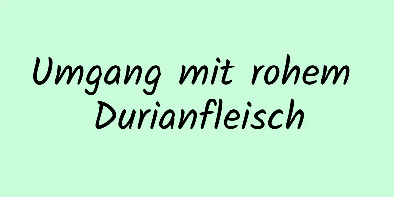 Umgang mit rohem Durianfleisch