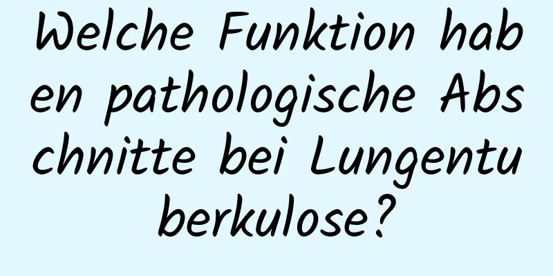 Welche Funktion haben pathologische Abschnitte bei Lungentuberkulose?