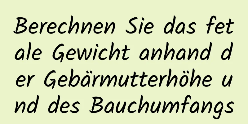 Berechnen Sie das fetale Gewicht anhand der Gebärmutterhöhe und des Bauchumfangs