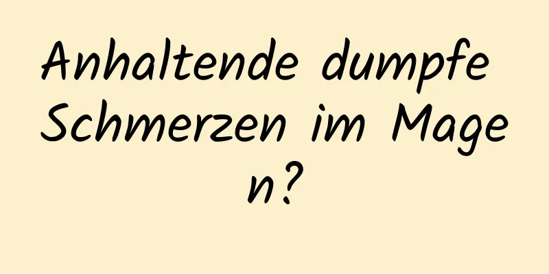 Anhaltende dumpfe Schmerzen im Magen?