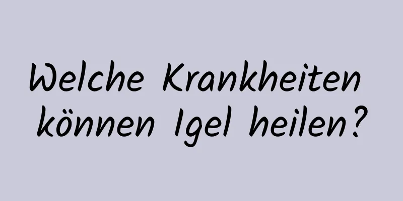 Welche Krankheiten können Igel heilen?