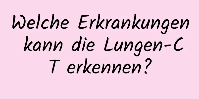 Welche Erkrankungen kann die Lungen-CT erkennen?