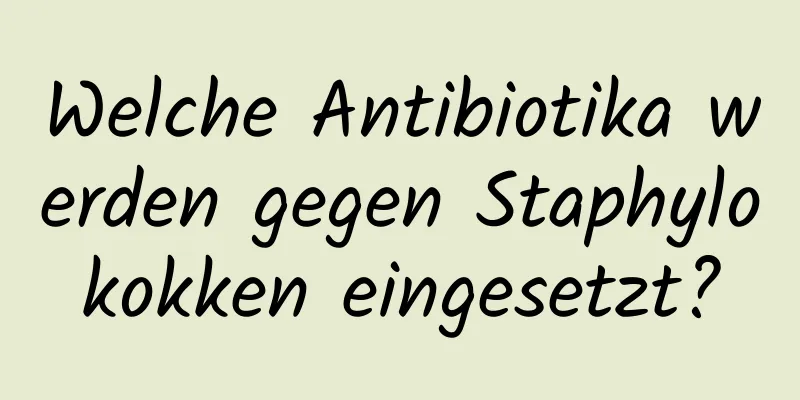 Welche Antibiotika werden gegen Staphylokokken eingesetzt?