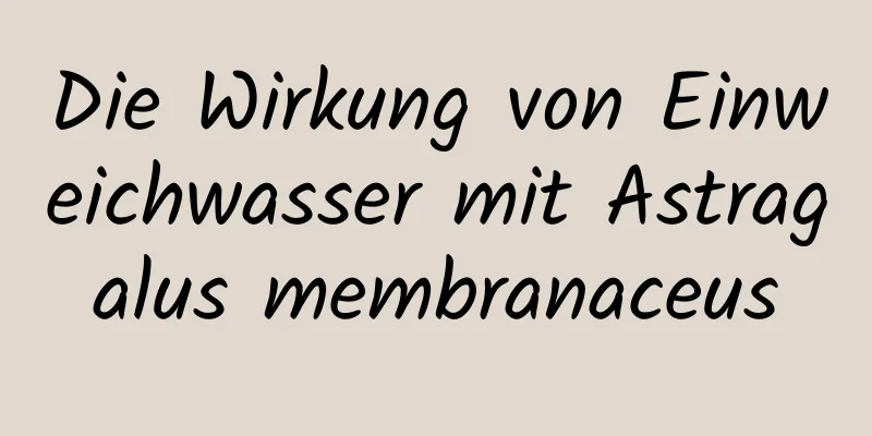 Die Wirkung von Einweichwasser mit Astragalus membranaceus