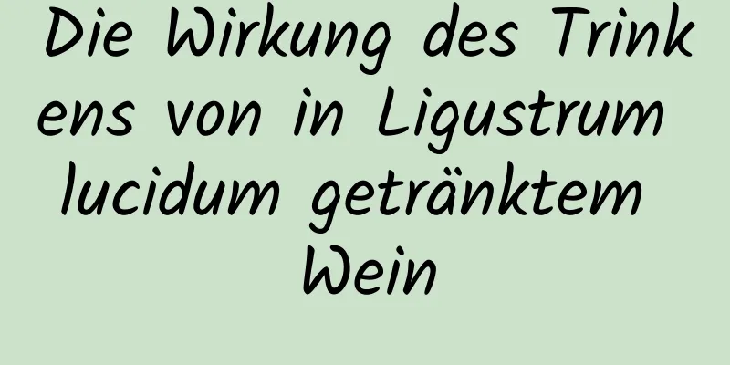 Die Wirkung des Trinkens von in Ligustrum lucidum getränktem Wein