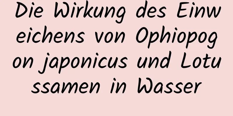 Die Wirkung des Einweichens von Ophiopogon japonicus und Lotussamen in Wasser