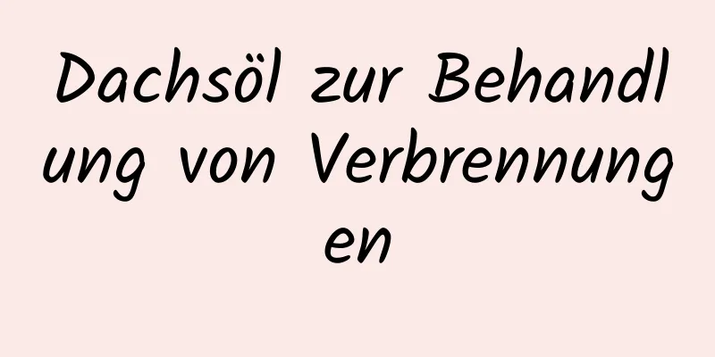 Dachsöl zur Behandlung von Verbrennungen