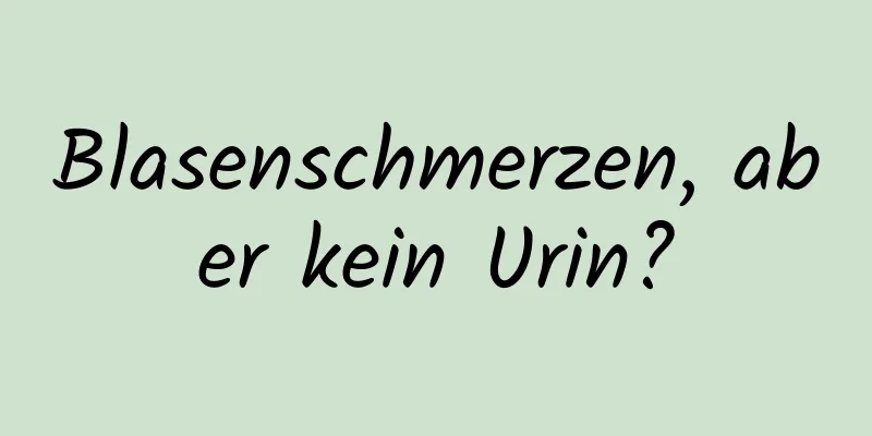 Blasenschmerzen, aber kein Urin?