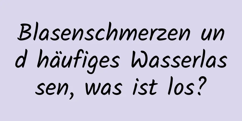 Blasenschmerzen und häufiges Wasserlassen, was ist los?