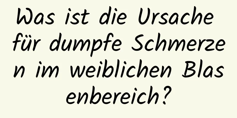 Was ist die Ursache für dumpfe Schmerzen im weiblichen Blasenbereich?