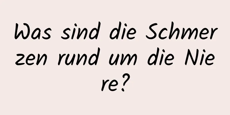 Was sind die Schmerzen rund um die Niere?