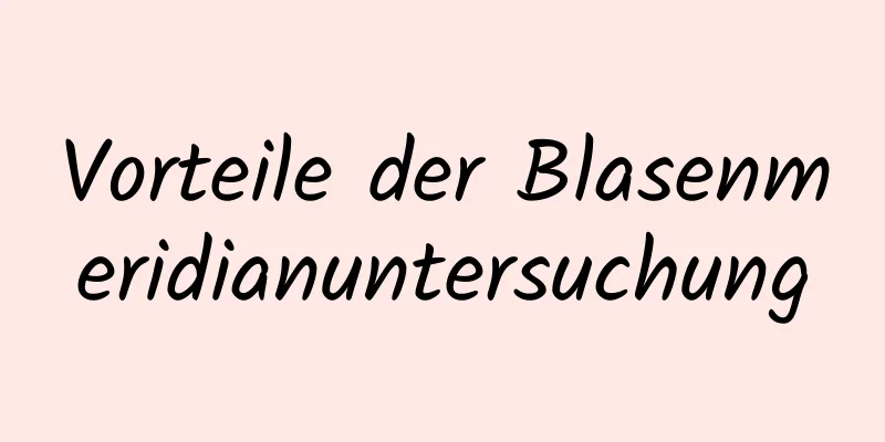 Vorteile der Blasenmeridianuntersuchung