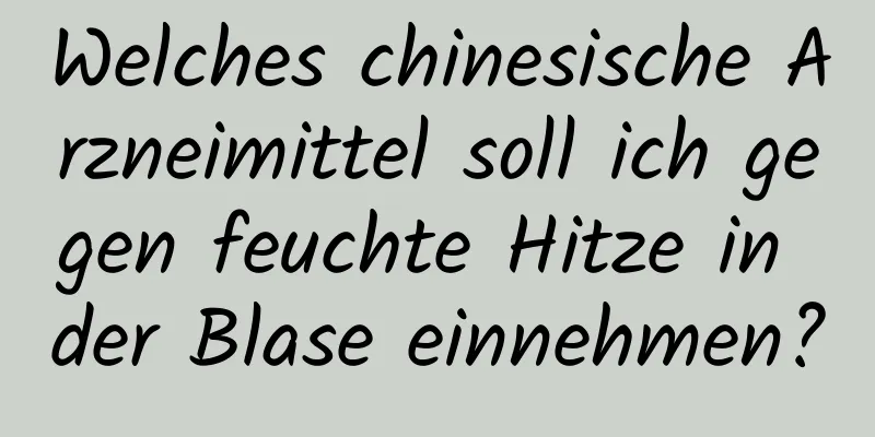 Welches chinesische Arzneimittel soll ich gegen feuchte Hitze in der Blase einnehmen?