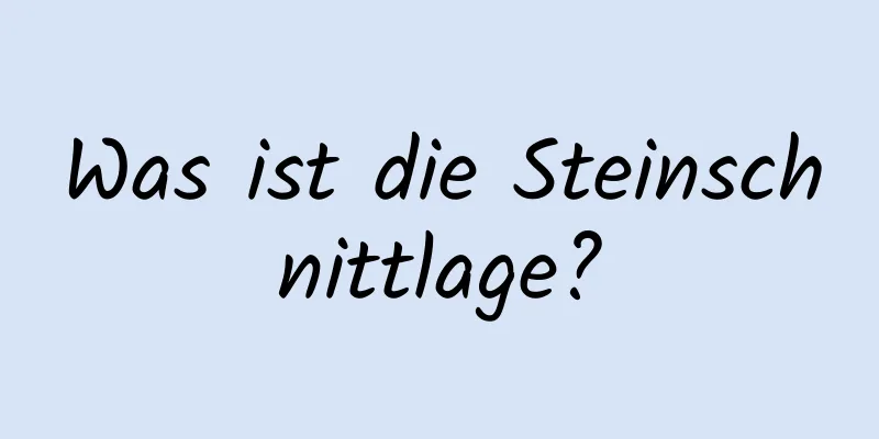 Was ist die Steinschnittlage?