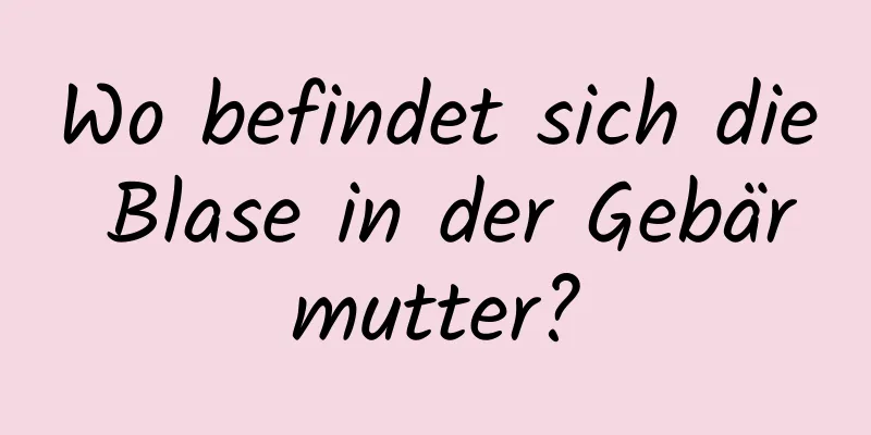 Wo befindet sich die Blase in der Gebärmutter?