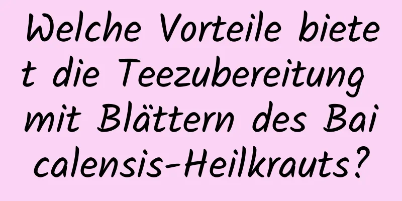 Welche Vorteile bietet die Teezubereitung mit Blättern des Baicalensis-Heilkrauts?