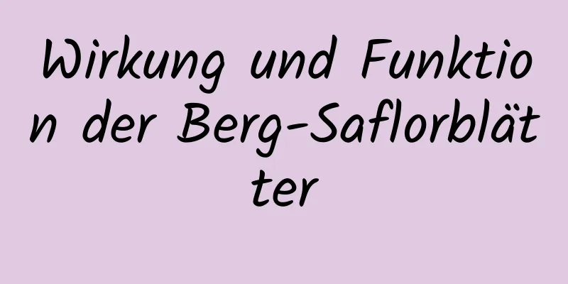 Wirkung und Funktion der Berg-Saflorblätter