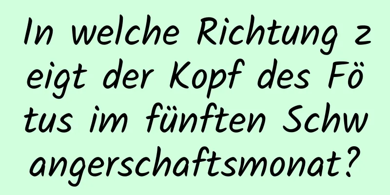 In welche Richtung zeigt der Kopf des Fötus im fünften Schwangerschaftsmonat?