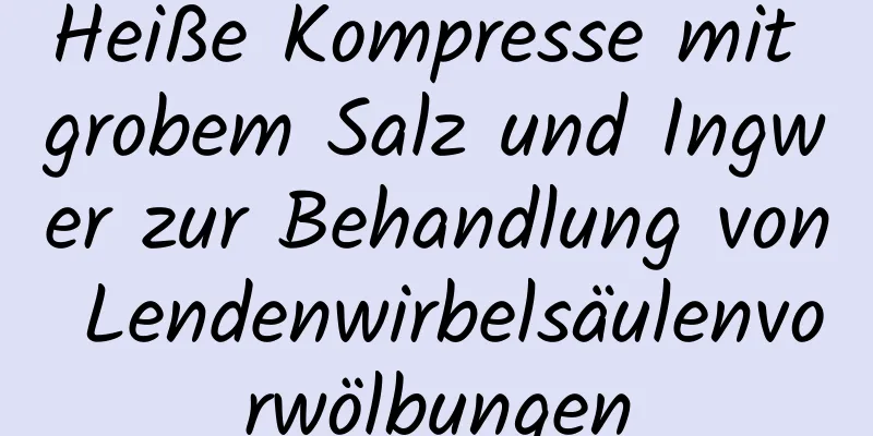 Heiße Kompresse mit grobem Salz und Ingwer zur Behandlung von Lendenwirbelsäulenvorwölbungen