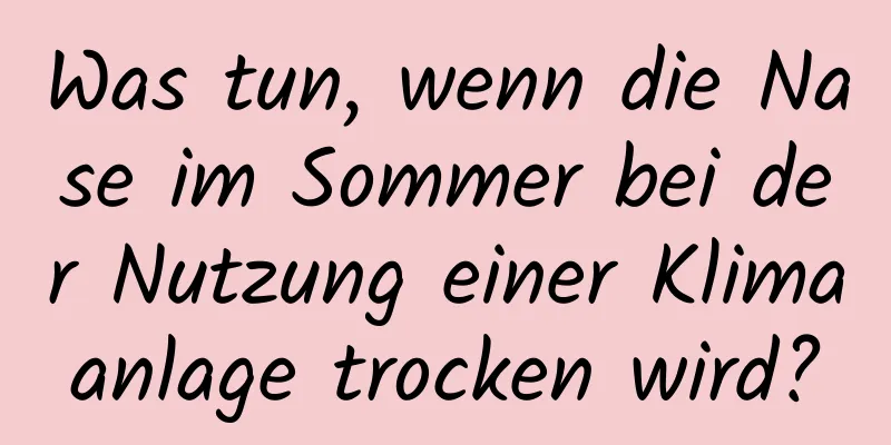 Was tun, wenn die Nase im Sommer bei der Nutzung einer Klimaanlage trocken wird?