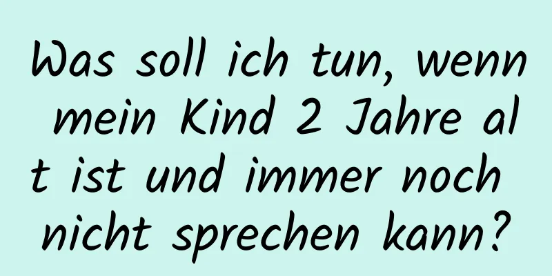 Was soll ich tun, wenn mein Kind 2 Jahre alt ist und immer noch nicht sprechen kann?