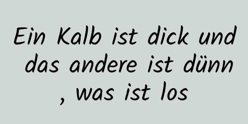 Ein Kalb ist dick und das andere ist dünn, was ist los