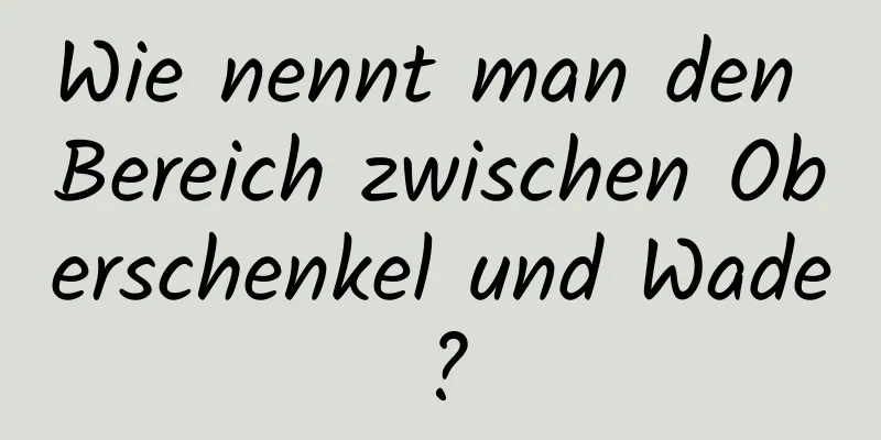 Wie nennt man den Bereich zwischen Oberschenkel und Wade?