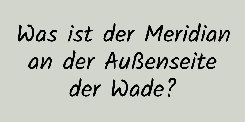 Was ist der Meridian an der Außenseite der Wade?