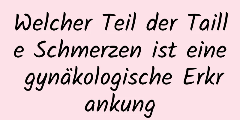 Welcher Teil der Taille Schmerzen ist eine gynäkologische Erkrankung