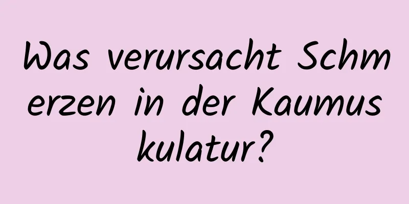 Was verursacht Schmerzen in der Kaumuskulatur?