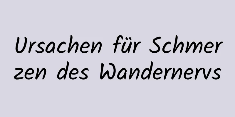 Ursachen für Schmerzen des Wandernervs