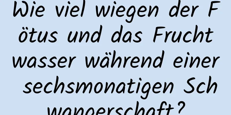 Wie viel wiegen der Fötus und das Fruchtwasser während einer sechsmonatigen Schwangerschaft?