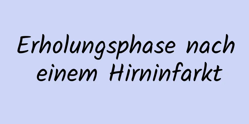 Erholungsphase nach einem Hirninfarkt