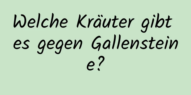 Welche Kräuter gibt es gegen Gallensteine?