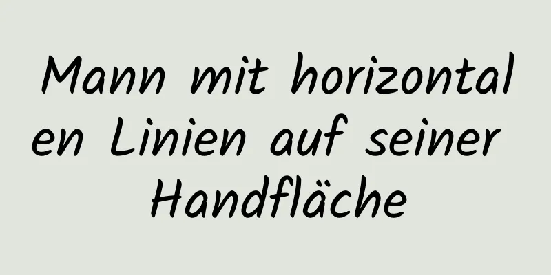 Mann mit horizontalen Linien auf seiner Handfläche