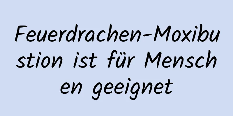 Feuerdrachen-Moxibustion ist für Menschen geeignet