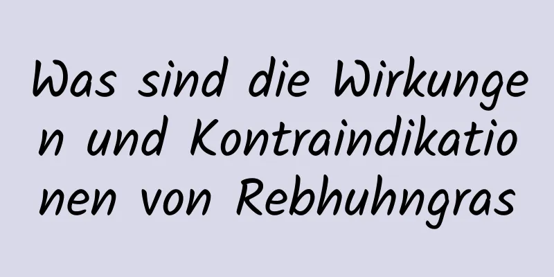 Was sind die Wirkungen und Kontraindikationen von Rebhuhngras