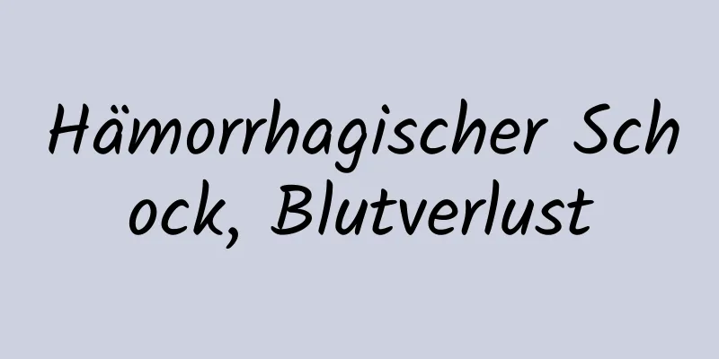 Hämorrhagischer Schock, Blutverlust