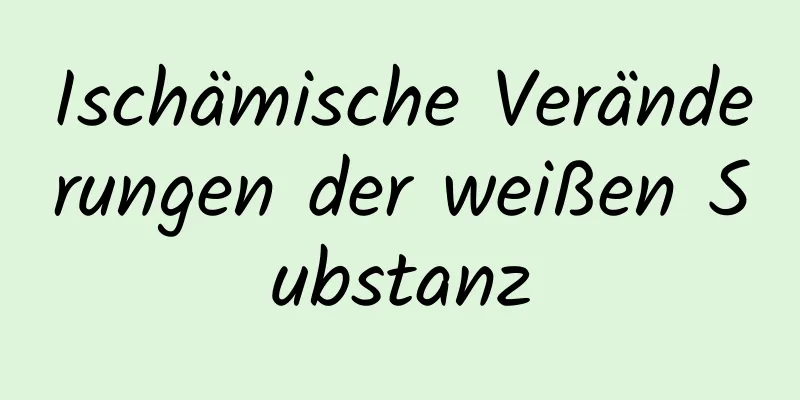 Ischämische Veränderungen der weißen Substanz